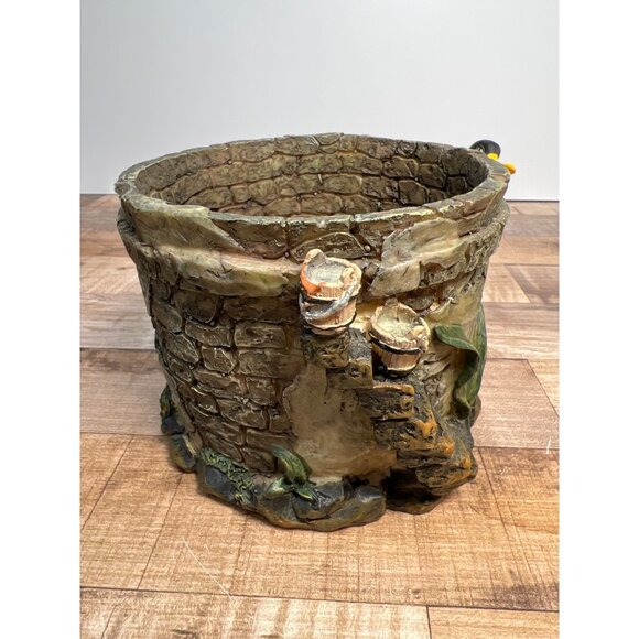 Duck Themed Stone-Look Planter With Rustic Charm Perfect Decor - Picture 4 of 6